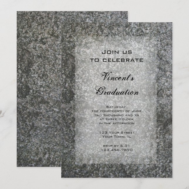 Natural Stone Graduation Party Invitation (Front/Back)