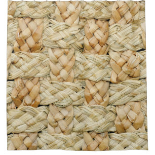 Natural Straw Texture Background Shower Curtain