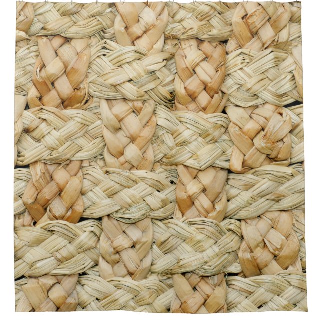 Natural Straw Texture Background Shower Curtain (Front)