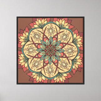 Natural Sun Earth Rhythm Mandala  Canvas Print