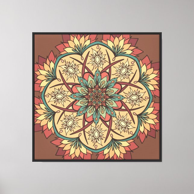 Natural Sun Earth Rhythm Mandala  Canvas Print (Front)