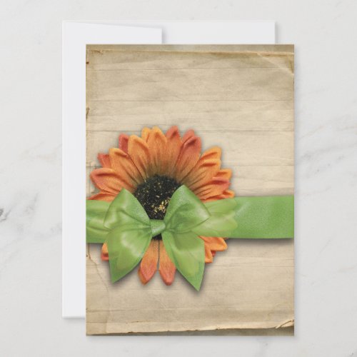 Natural Sunflower Thanksgiving or Autumn Dinner Invitation