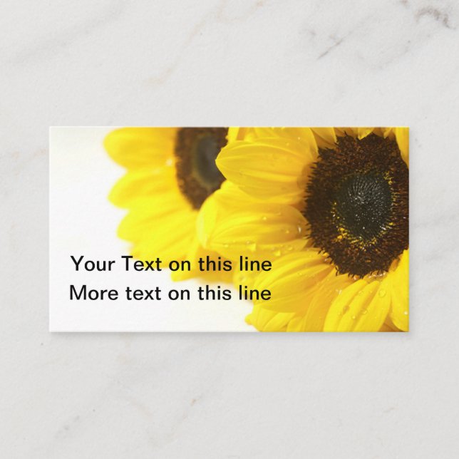 Natural Sunflowers Background Business Card (Front)