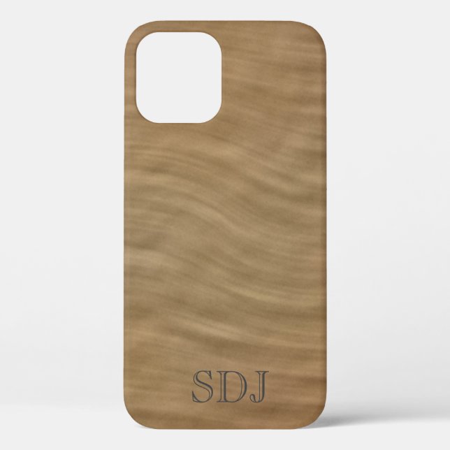 Natural Tan Sandstone Monogram Case-Mate iPhone Case (Back)