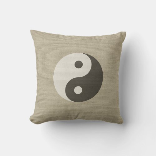 Natural texture Yin Yang Feng Shui Boho Style Throw Pillow