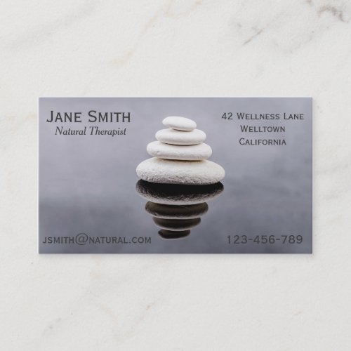 Natural Therapies Natural Therapist Zen stones Business Card