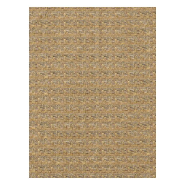 Natural Tones Bamboo Basket Weave Tablecloth (Front)