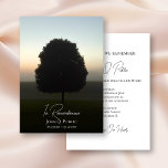 Natural Tree at Sunrise Death Anniversary Memorial Invitation