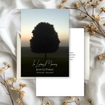 Natural Tree at Sunrise Funeral Memorial Sympathy