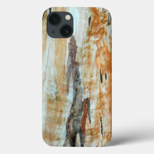 Natural tree bark colorful orange and gray picture iPhone 13 case