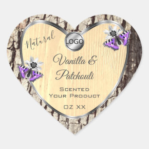 Natural Tree Bark Wood Grain Product Labels Logo