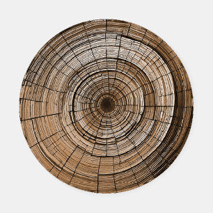 Natural Tree Ring Round Coaster Set 