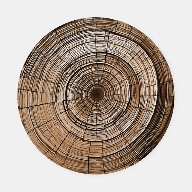 Natural Tree Ring Round Coaster Set  (Single)