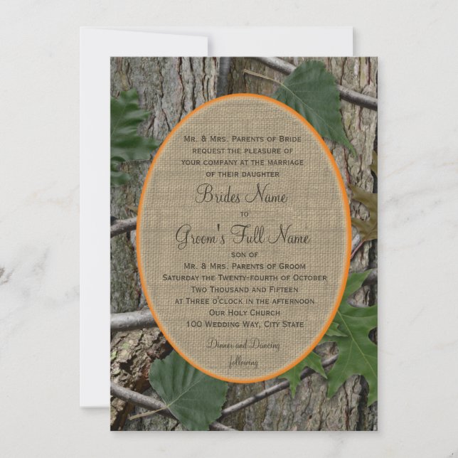 Natural Trees and Leaves Wedding Invitation (Front)