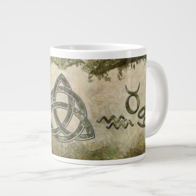 Natural Triquetra Large Coffee Mug (Front Right)