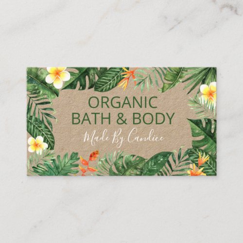 Natural Tropical Kraft Handmade Spa Bath  Body Business Card
