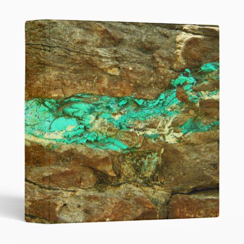 Natural turquoise vein in rough brown stone binder