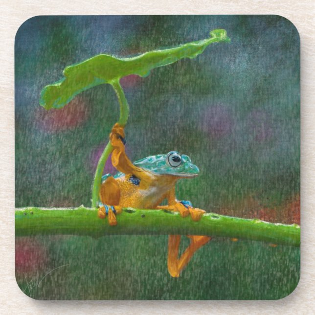 Natural umbrellas beverage coaster (Front)