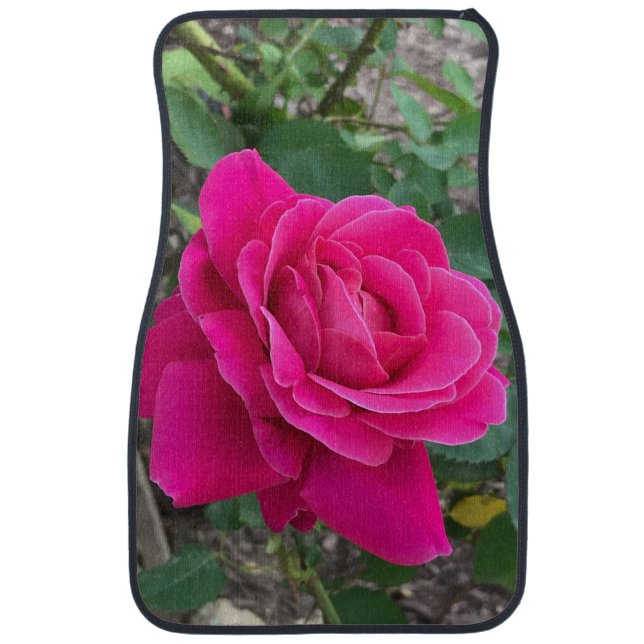  Natural Vibrant Hot Pink Rose Set of Car Mats (Front)