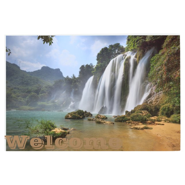Natural water fall decals metal print (Front)