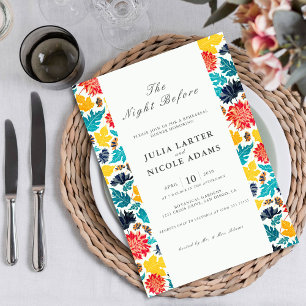 Natural Watercolor Sunflowers Rehearsal Dinner Invitation