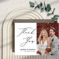 Natural White Elegant Script Modern Photo Wedding