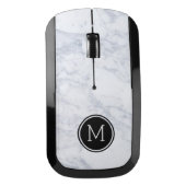 Natural White & Gray Marble Stone Texture Wireless Mouse (Front)