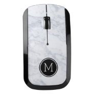 Natural White & Gray Marble Stone Texture Wireless Mouse at Zazzle