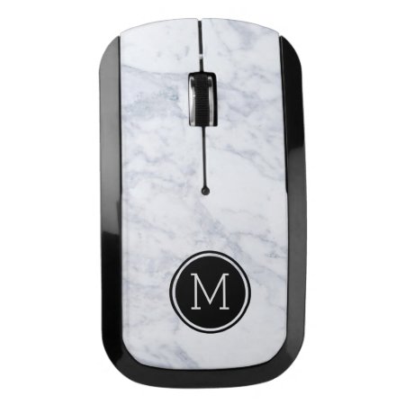 Natural White & Gray Marble Stone Texture Wireless Mouse