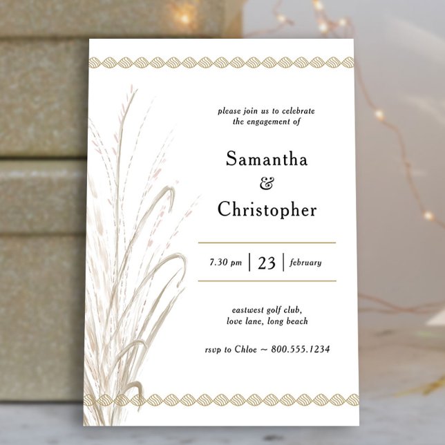 Natural Wild Grass Engagement Party Invitation (Natural Engagement Party Invite from my Engagement Party Invitations Collection)