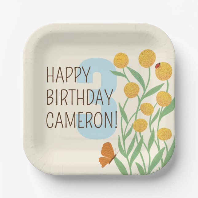 Natural Wonder Birthday Party Paper Plates (Front)