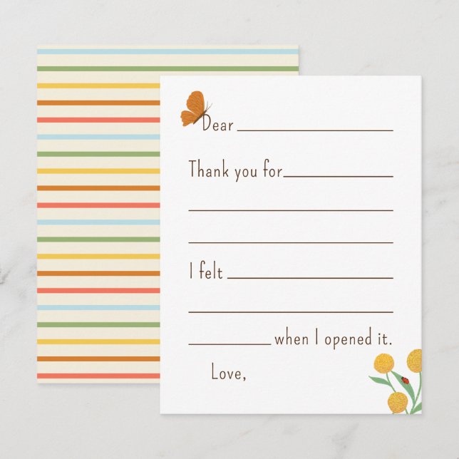 Natural Wonder Kids Fill-in Thank You Note Card (Front/Back)