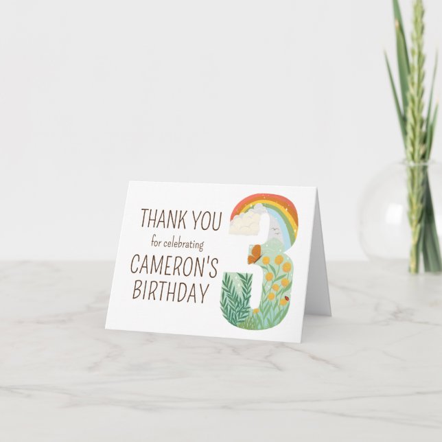 Natural Wonders Kid Birthday Thank You Card (Front)