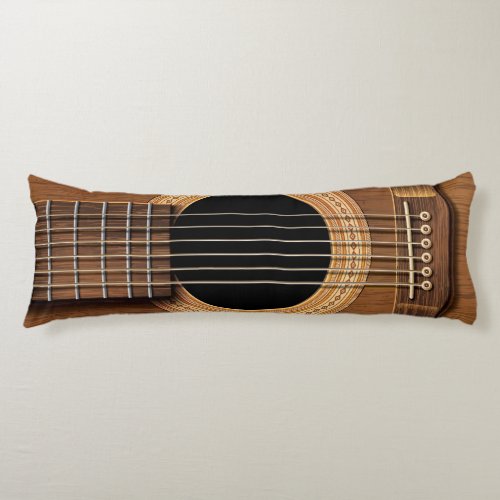 Natural Wood Acoustic Guitar Body Pillow