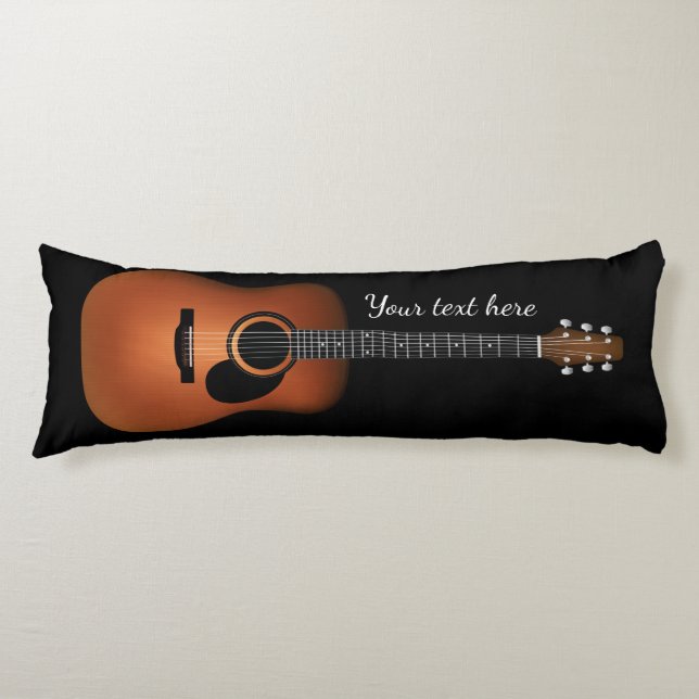 Natural Wood Acoustic Guitar Body Pillow (Front)