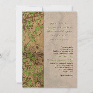 Natural Wood and Floral Fundraiser or Corporate Invitation