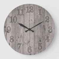 Natural Wood Background Large Clock