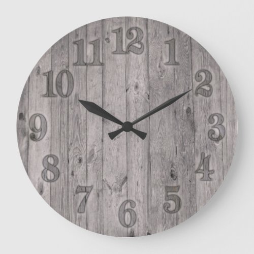 Natural Wood Background Large Clock