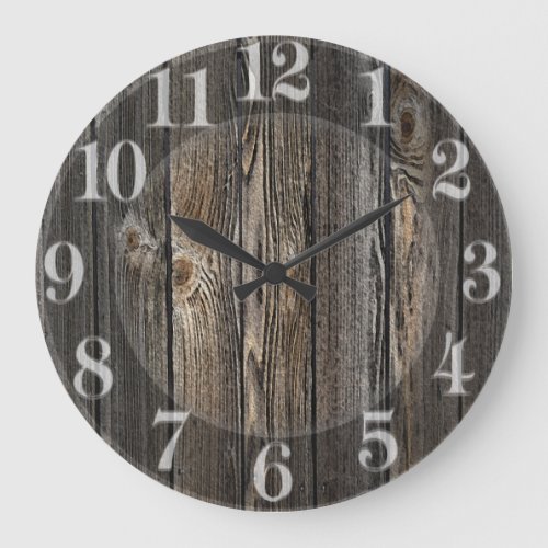 Natural wood background texture large clock