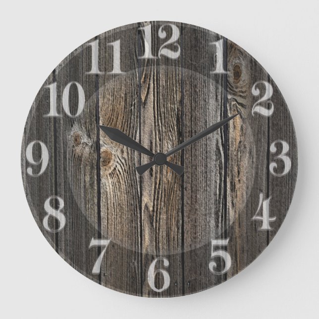 Natural wood background texture. large clock (Front)