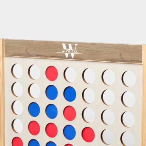 Natural Wood Custom Message Monogram Fast Four