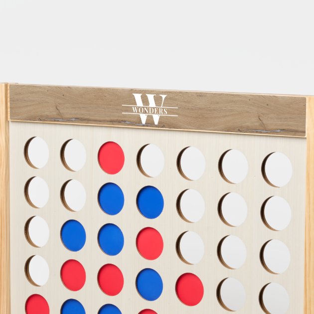 Natural Wood Custom Message Monogram Fast Four