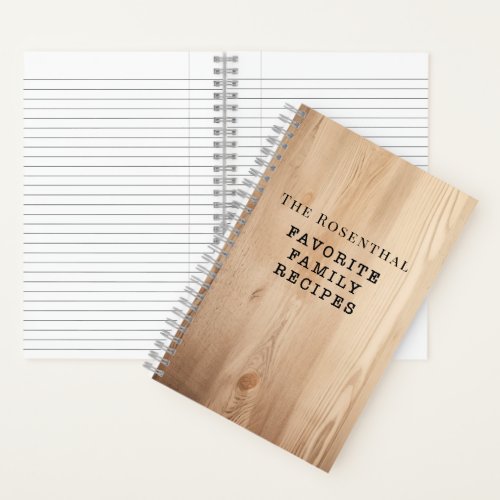 Natural Wood Family Favorite Recipes Notebook