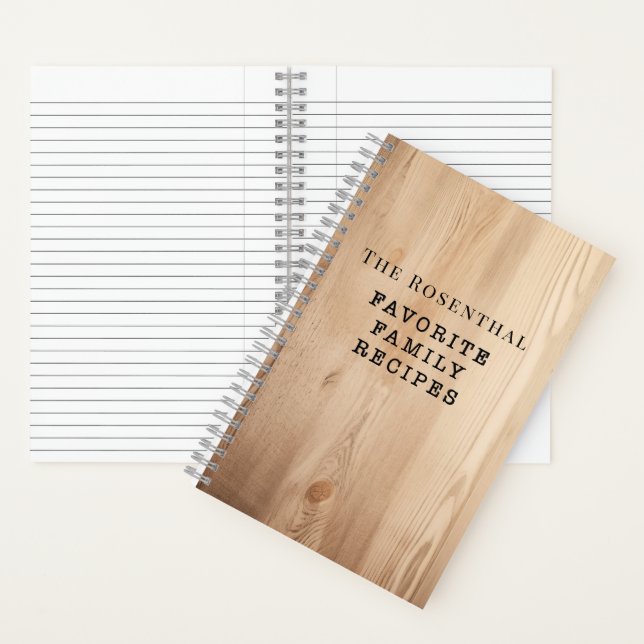 Natural Wood Family Favorite Recipes Notebook (Inside)