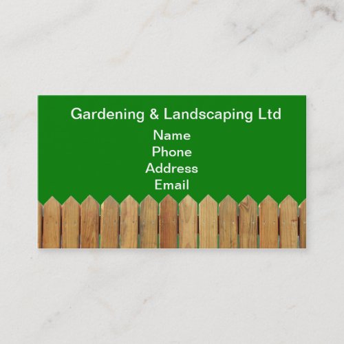 Natural Wood Garden Fence Business Card