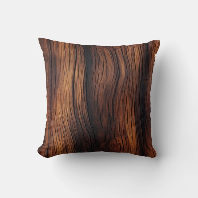 Natural Wood Grain Accent Pillow (Front)