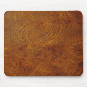 Natural Wood Grain Image with Golden Swirls Mouse Pad