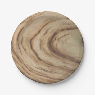 Natural Wood Grain Rustic Party Wedding Paper Plates