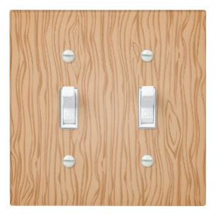 Natural Wood Look Double Toggle Wall Switch Cover