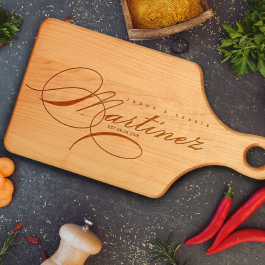 Natural Wood Maple Paddle Cutting Board (Top)